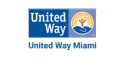 A united way logo with an image of a person in the water.