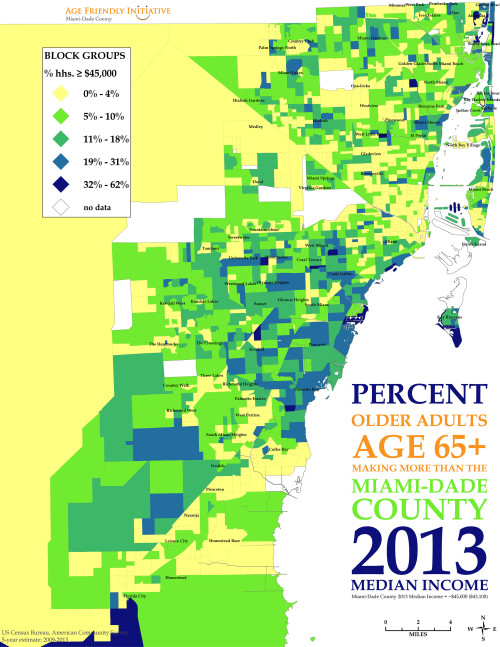 A map of older adults in miami-dade county.